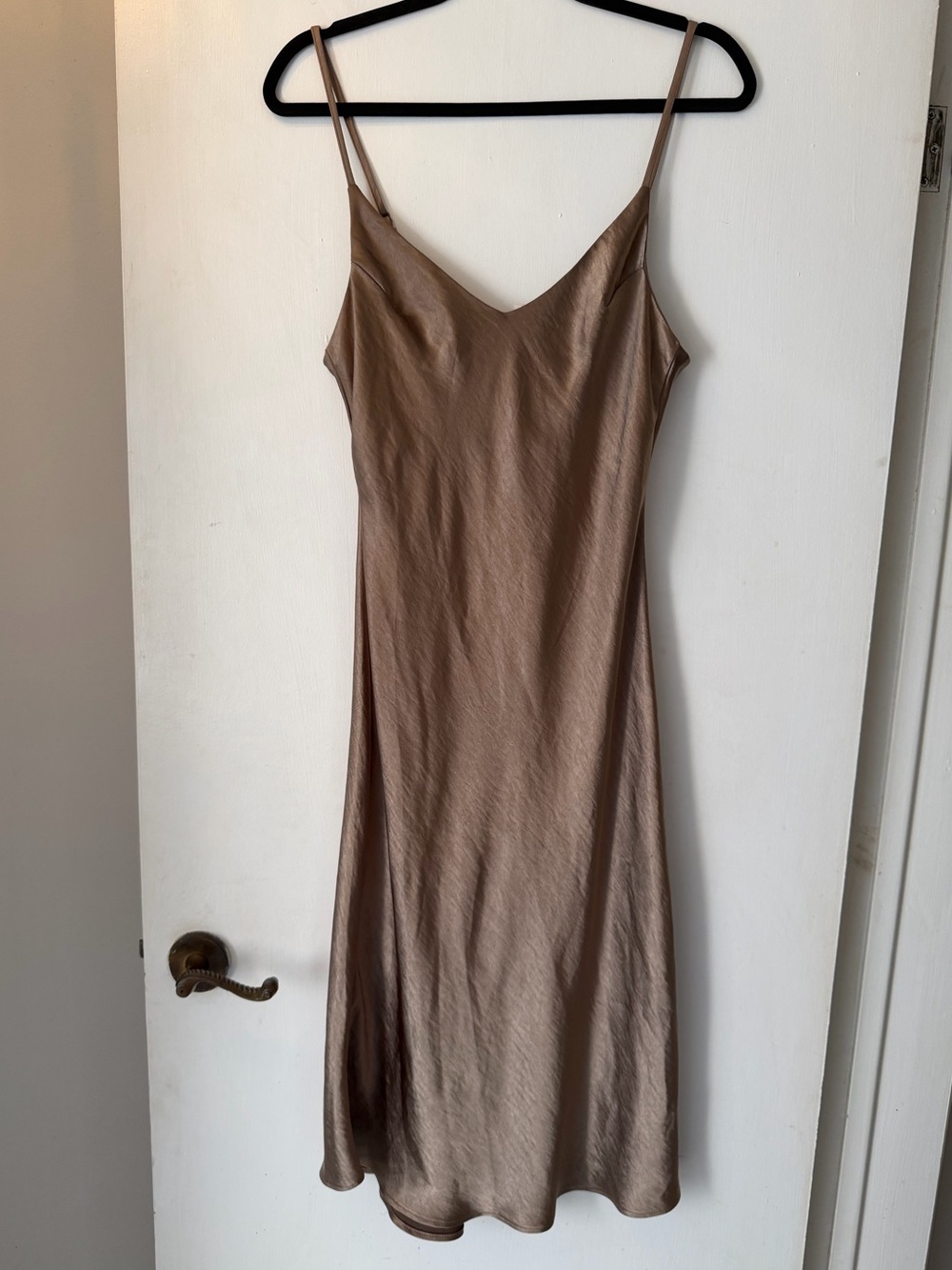 OAK + FORT Satin Slip Midi Dress